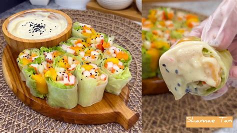 MANGO KANI SALAD SPRING ROLLS With The BEST Homemade Dipping Sauce