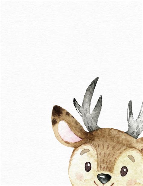 Woodland Animal Art Watercolor Deer Print Nursery Wall Art Etsy