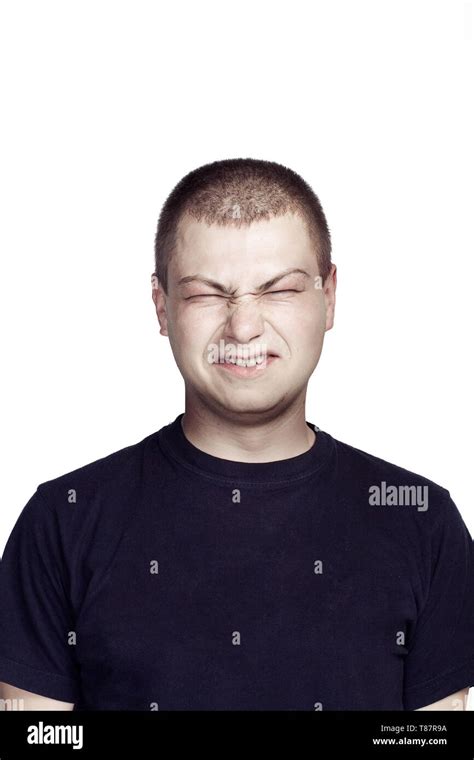 Portrait Of Young Man Facial Expression Ugly Face Stock Photo Alamy