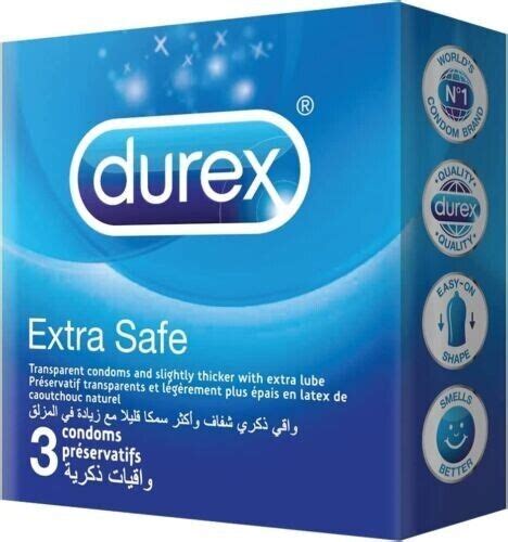 Durex Extra Safe Condoms Slightly Thicker With Extra Lube Pack Of 3 6