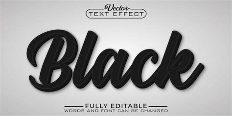 Premium Vector Black Editable Text Effect Template