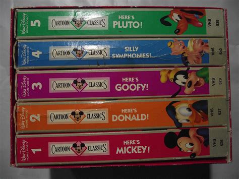 Buy Disney Cartoon Classics 5 Vhs Tape Set Heres Mickey Heres
