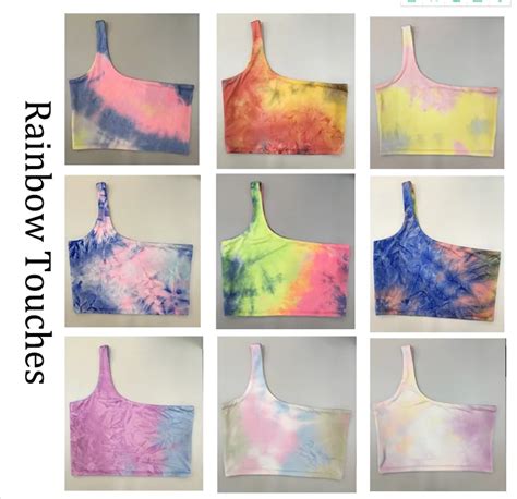wholesale one shoulder tie dye wrapped chest crop tube top for women buy tie dye crop tops one