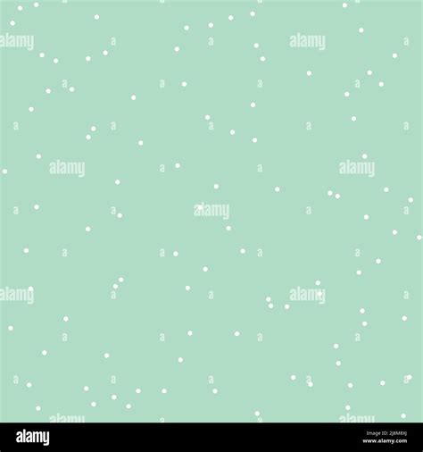 Seamless Pattern With White Polka Dots On A Mint Green Background Stock