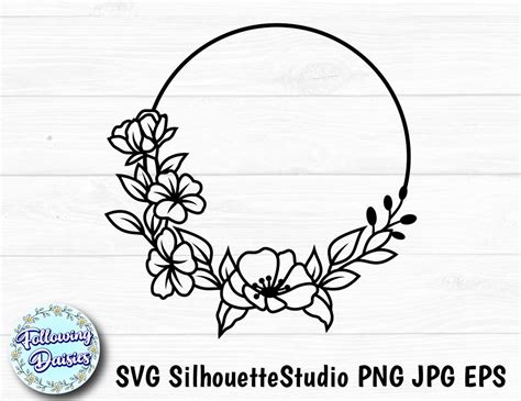 Monogram Wreath Monogram Frame Silhouette Photos Flower Silhouette