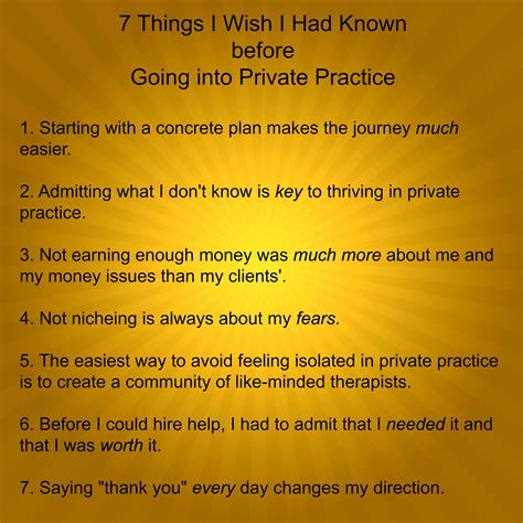 paying it forward what do you wish you had known before you went into private practice