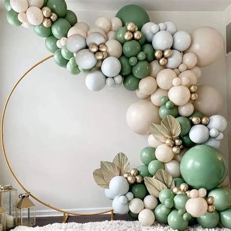 Sage Green Balloons Garland Pastel Balloon Arch Retro Green Balloons