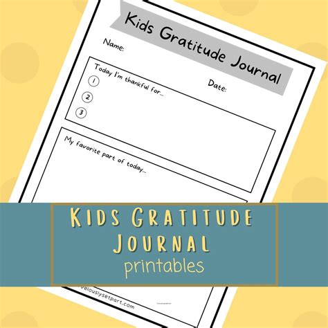 Kids Gratitude Journal Printable Pdf Gratitude Journal Page Gratitude