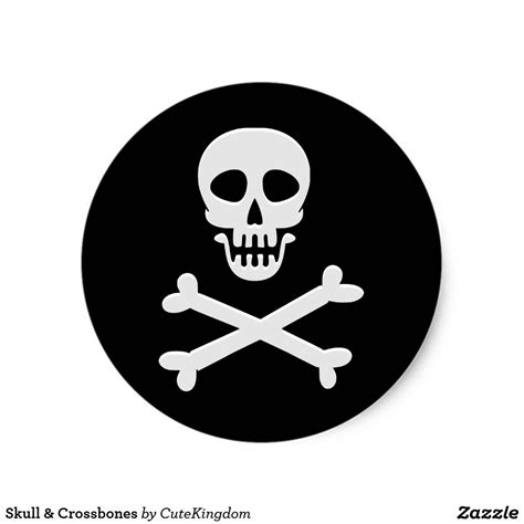 Skull And Crossbones Classic Round Sticker Skull And Crossbones Round