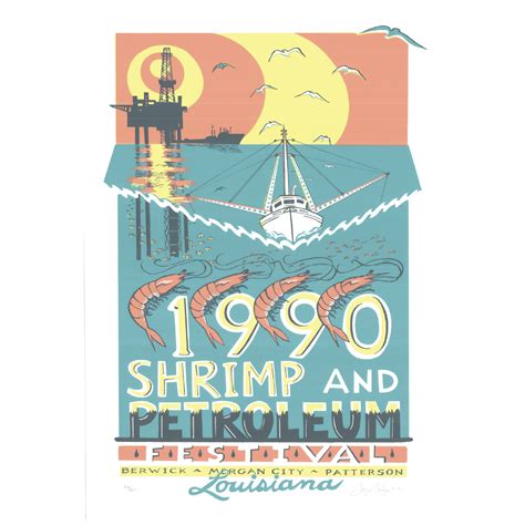 1990 Festival Poster — Louisiana Shrimp And Petroleum Festival