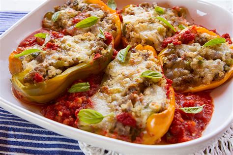 Sausage And Rice Stuffed Peppers Italian Food Forever