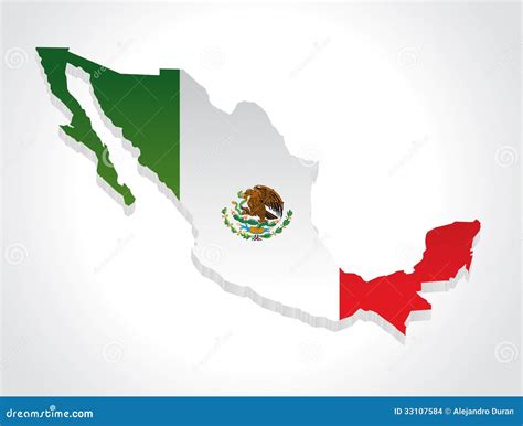 Mapa México 3d Imagenes De Archivo Imagen 33107584