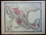 Mexico Central America Yucatan Mexico City 1864 Johnson & Ward civil ...