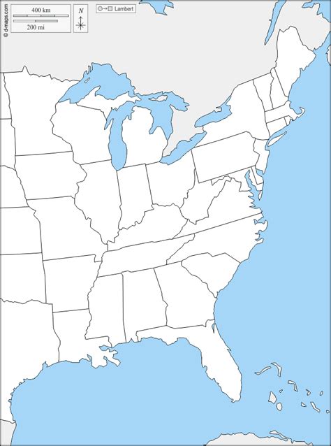 East Coast Of The United States Free Map Free Blank Map Free Outline