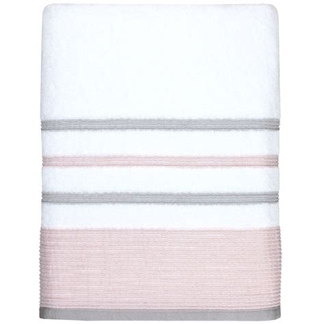 Shop wayfair for all the best striped bath towels. Samantha Striped Bath Towel, Blush Pink/Grey | At Home