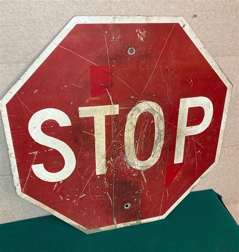 Vintage Authentic 24 Stop Sign Real Pennsylvania Street Sign