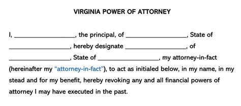 Virginia General Power Of Attorney Sample Sample Power Of Attorney Blog