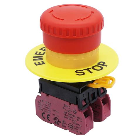 Twtade 22mm 2 Nc Red Sign Mushroom Emergency Stop Push Button Switch