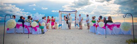Stretch your budget with these affordable beach wedding packages but don't let this fool ceremony and reception all inclusive beach wedding packages are a great way to spend the entire evening with family and friends. Florida Beach Wedding Packages: 727-475-2272