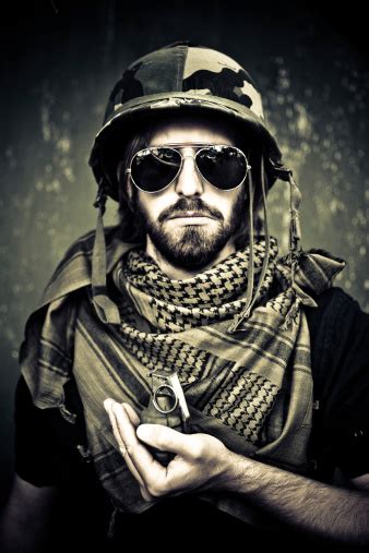 Young Hippie Soldier Stock Photo Download Image Now Armed Forces