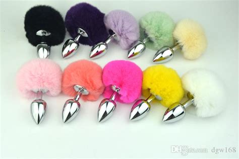 Large Stainless Steel Metal Anal Plug Sexy Rabbit Tail Bunny Pompon Fox Tail Butt Plug Unisex