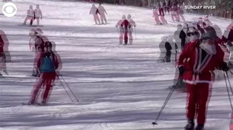 Web Extra Santas Hit The Ski Slopes Youtube