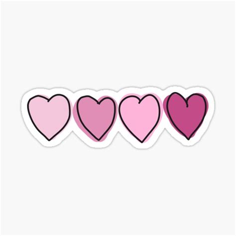 Pink Hearts Sticker By Mayamoodesigns Redbubble