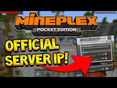 Perhaps it is one of the most famous servers in mcpe world. MCPE MINEPLEX SERVER IP!! - Minecraft Pocket Edition ...