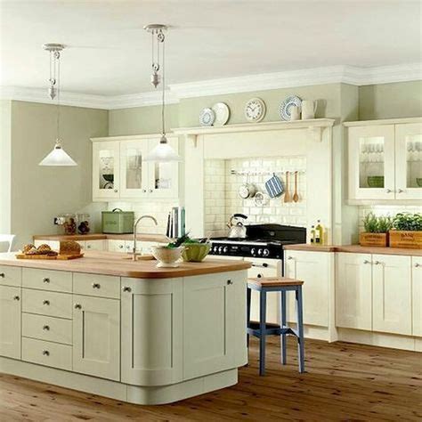 12 kelly green accent on floating cabinet box. 40 Awesome Sage Greens kitchen Cabinets Decorating | Green ...