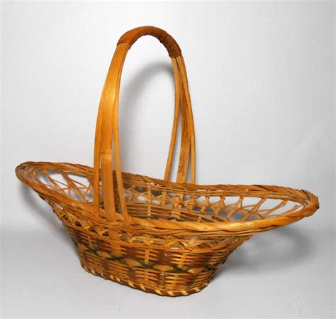 Wicker Basket, Gathering Basket, Weaved Basket, Flower Girl Basket, Storage Basket, Basket with ...