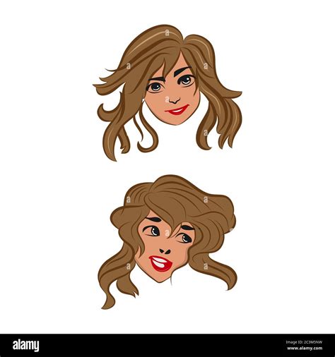 Multiple Expressions Of Woman Stock Vector Images Alamy