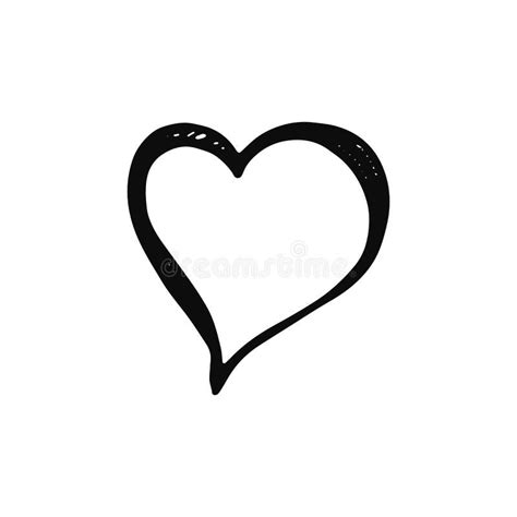 Heart Icon Sketch Isolated Object Stock Vector Illustration Of