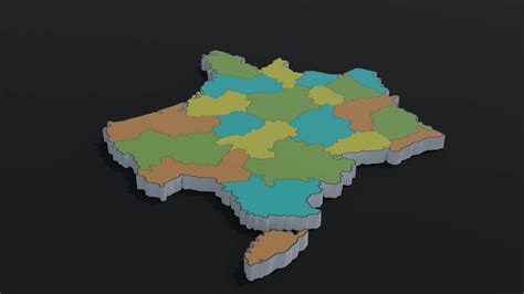 Political Map Of France 3d Model By Tykryk