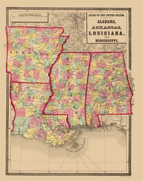 Alabama Arkansas Louisiana Mississippi Stedman 1873 2300 X 2907