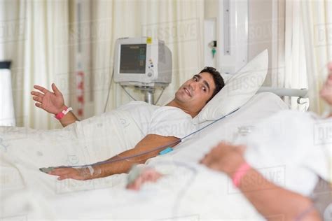 Patients Talking In Hospital Beds Stock Photo Dissolve