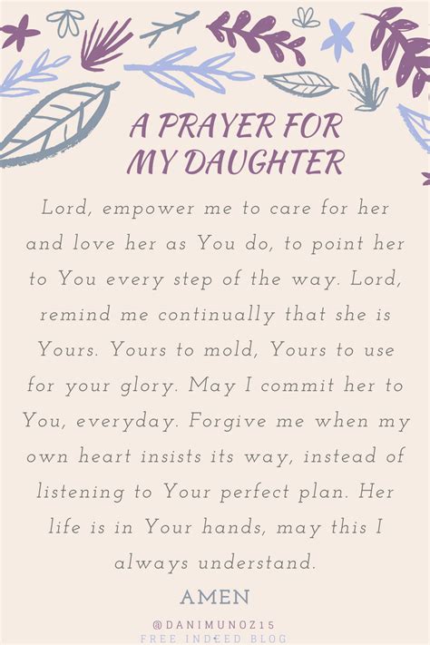 A Lifetime Prayer For My Daughter Daily Prayer Prayers For My