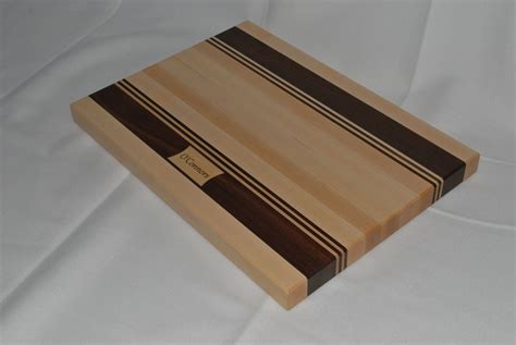 Custom Made Personalized Maple Walnut Edge Grain Cutting Board By Clark
