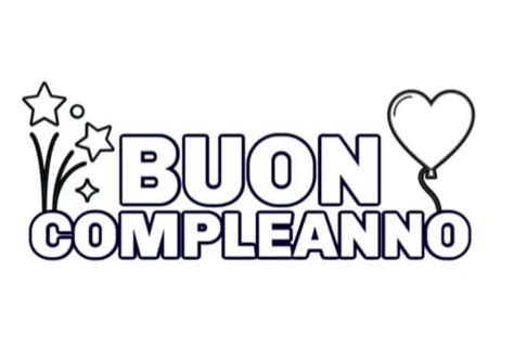 Scritta Buon Compleanno Da Colorare Festone PDF A4 Per Festa GBR