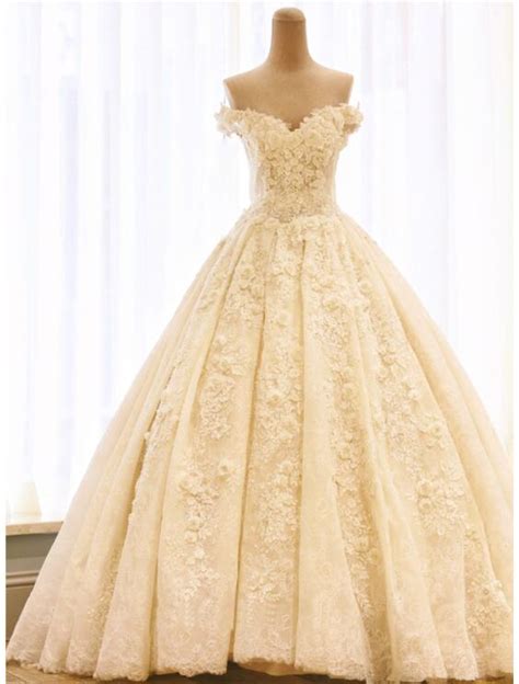 Ivory And Gold Wedding Gown