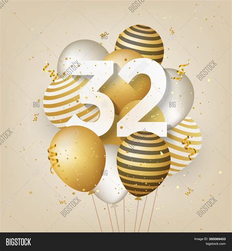 Happy 32th Birthday Image And Photo Free Trial Bigstock