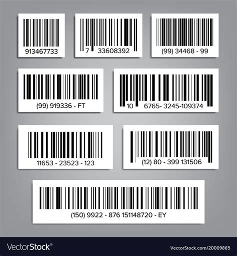 Bar Code Set Upc Codes Universal Product Vector Image