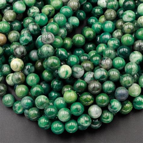Natural African Green Jade Beads 4mm 6mm 8mm 10mm Round Smooth Plain