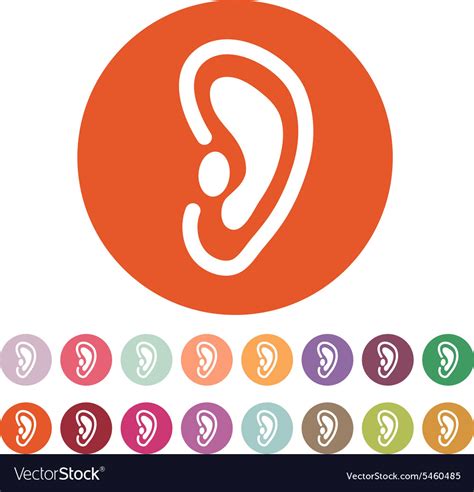 The Ear Icon Listen Symbol Flat Royalty Free Vector Image