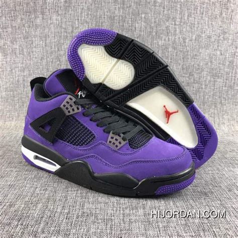 Travis Scott X Air Jordan 4 Purple Suede Men New Year Deals Price 88
