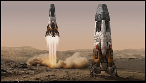 Artstation Mars Colonization Stephane Chasseloup Starship Concept