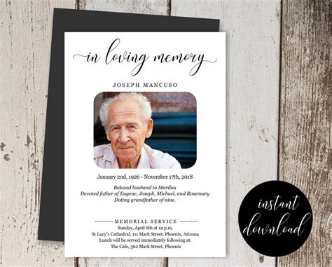 Funeral Announcement Designs And Examples PSD AI Examples