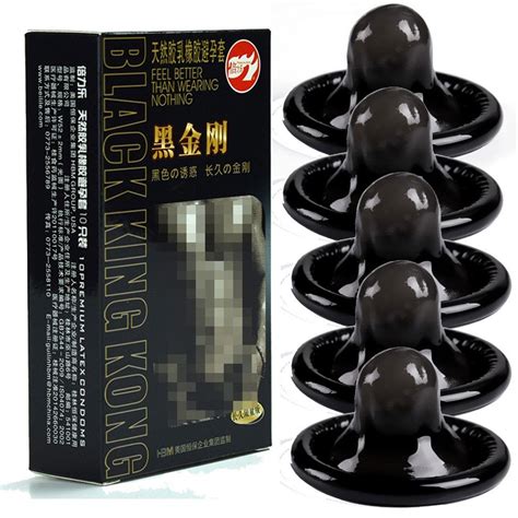 10pcs condoms black durable ultra thin penis sleeve long lasting natural latex lubricated condom