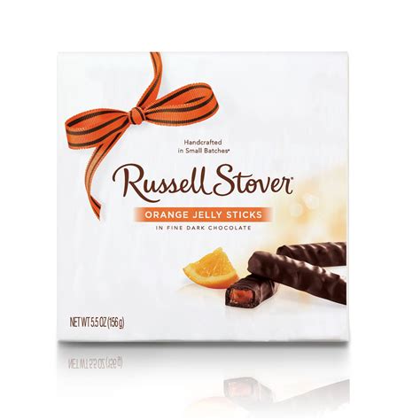 Russell Stover Dark Chocolate Orange Jelly Sticks Box 55