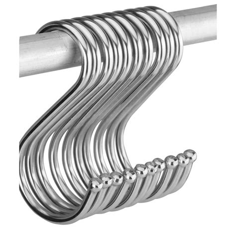 Set Of 8 Large Stainless Steel S Hooks 160 Mm Max 15 Kg Wood