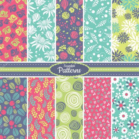 Collection Of Seamless Pattern Backgrounds — Stock Vector © Selenamay